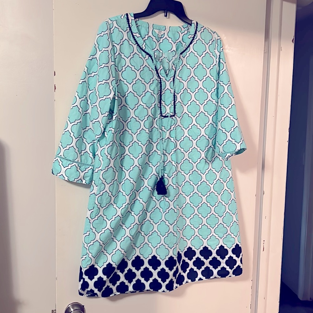 Crown & Ivy mint, white and navy dress size XL